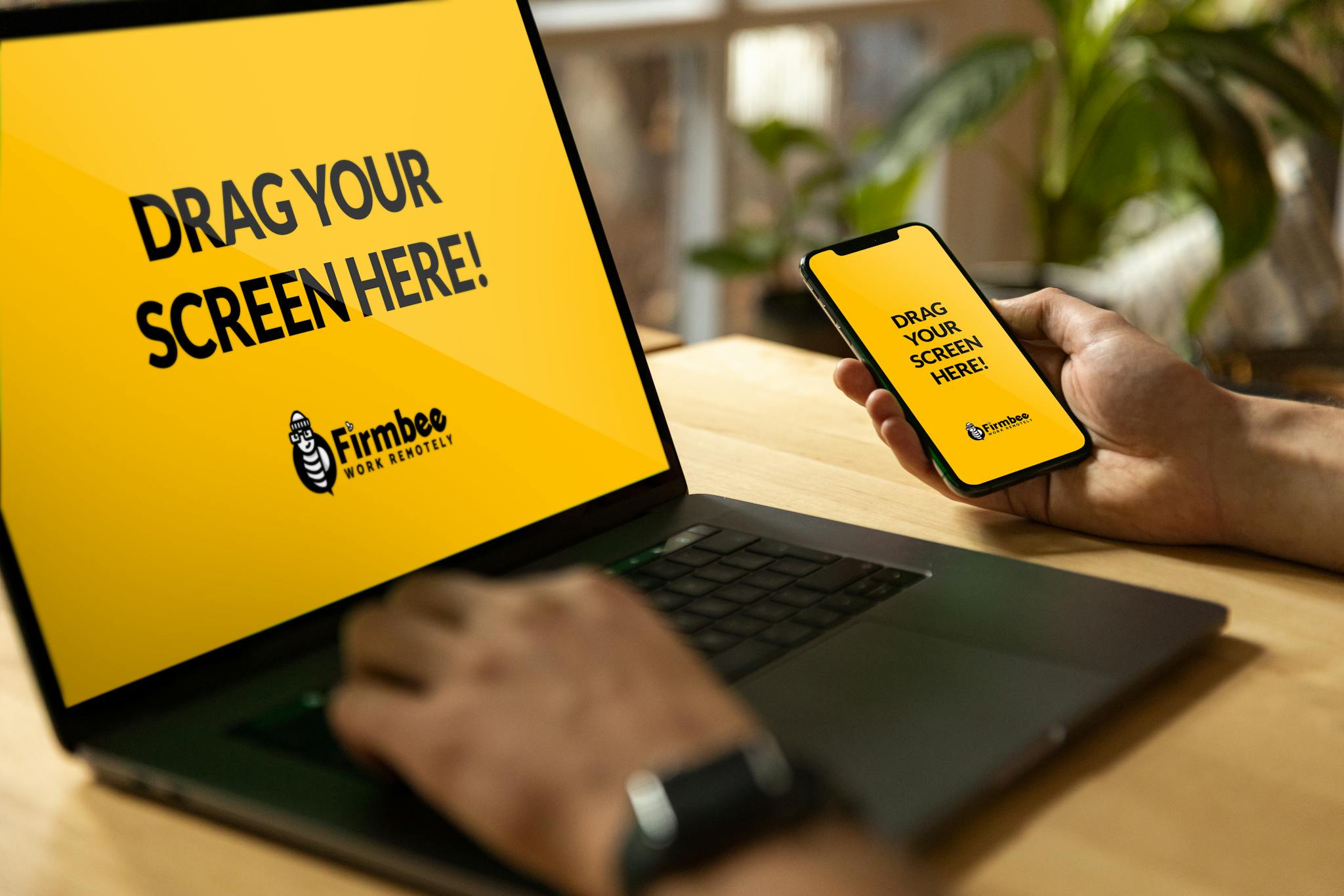 Mockup display on laptop and smartphone for design presentations in a modern workspace.